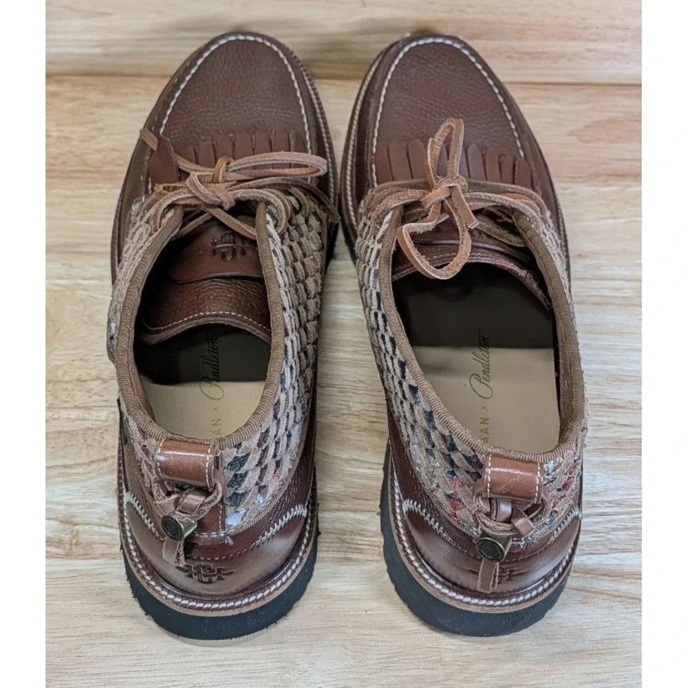 Cole Haan x Pendleton Mens British Tan Leather Wool Chukka Boots C36447 Size 9M